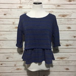 Anthropologie knit 2 tier ruffle top